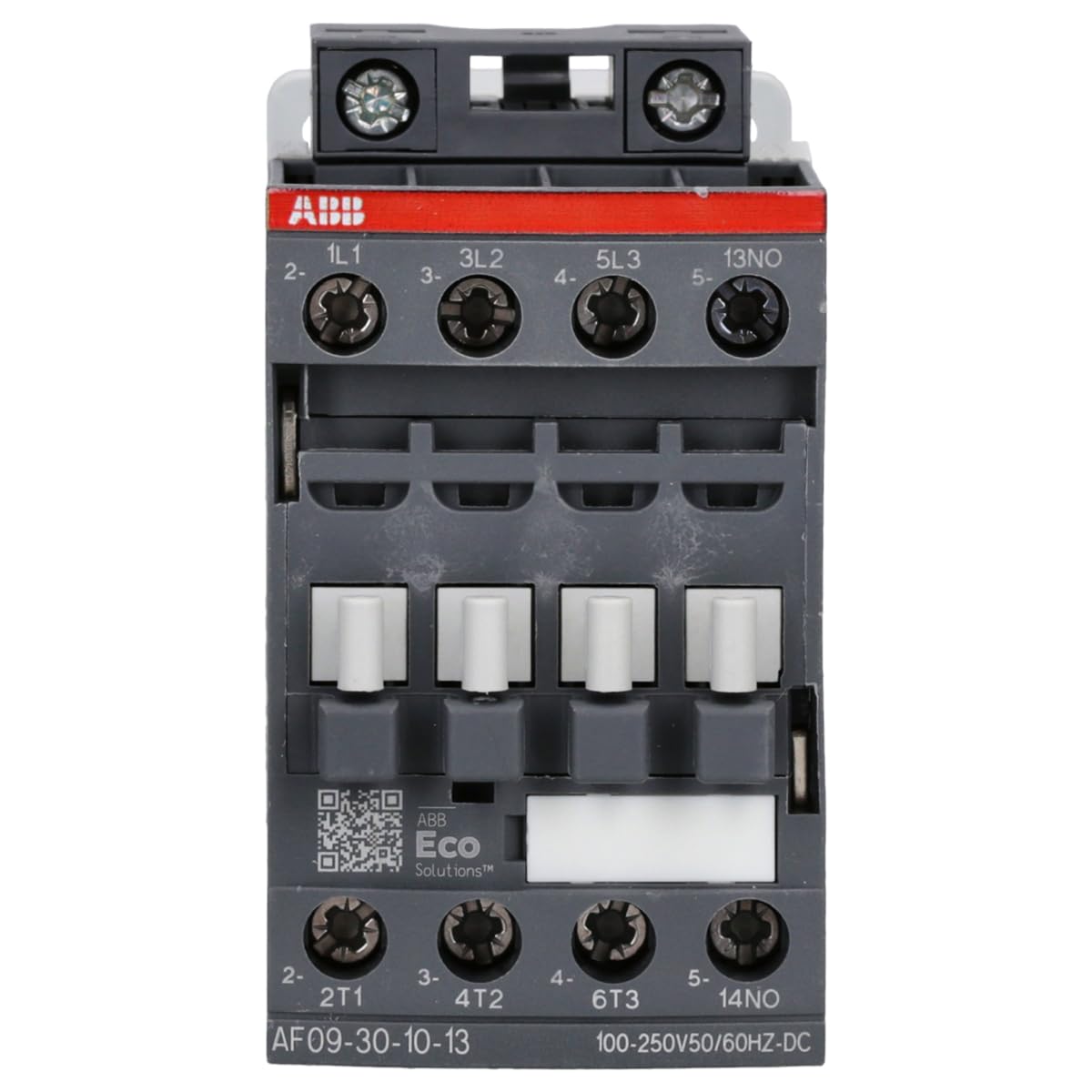 ABB AF09-30-10-13 Contactor, 100-250VAC/VDC Coil, 3-Pole, 1NO Aux., AF09 Series